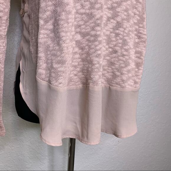 Anthropologie Deletta light pink burnout ruffle bottom top size Small - Picture 14 of 15